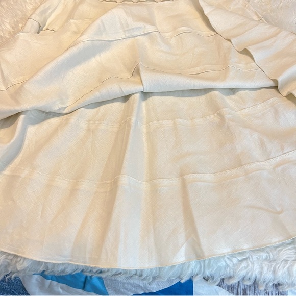 Style & Co 100% Linen Tiered Midi Skirt Women’s Size 14 Color is Ecru Summer - Picture 9 of 13